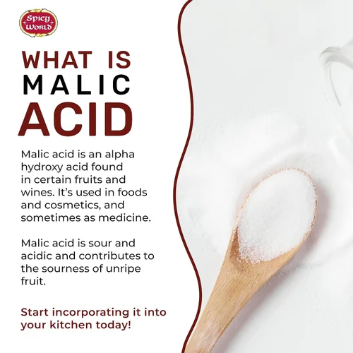 Vista 4 de Spicy World Polvo de ácido málico de 1.75 libras (28 onzas), grado alimenticio, cristales, sabor agrio, 1 paquete cada uno