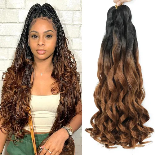 Vista 10 de YUUYEE Cabello rizado con trenzas francesas de 14 pulgadas, 8 paquetes de cabello rizado preestirado con ondas sueltas y trenzas de ganchillo de 1b