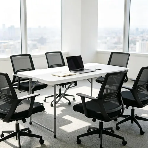 Vista 9 de HKLGorg Mesa plegable de 4 pies, mesa plegable de plástico de altura Negro