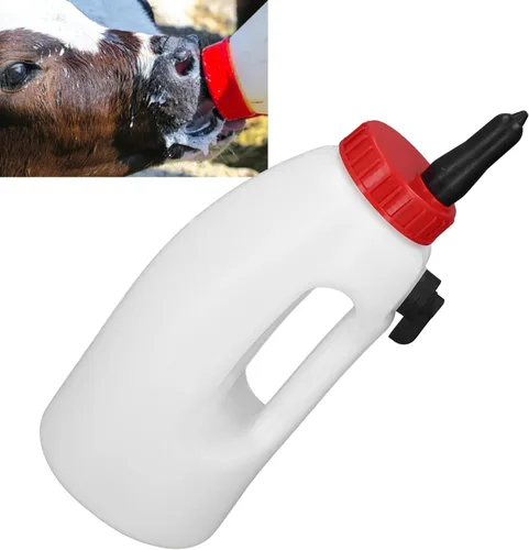 Vista 3 de Jiawu Biberón de ternero, biberón de leche de ternero de 4 litros, biberón de lactancia Biberón de leche de ternero Botella alimentadora de leche