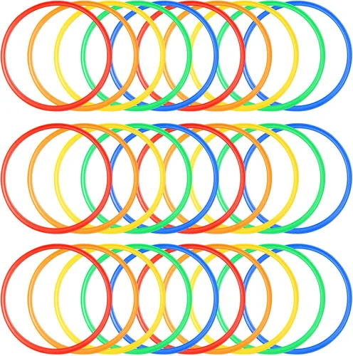 Deekin 40 Pcs Agility Rings Speed and Agility Training Rings Exercise Speed Circle Jumping Hoops for Training Toss Equipment