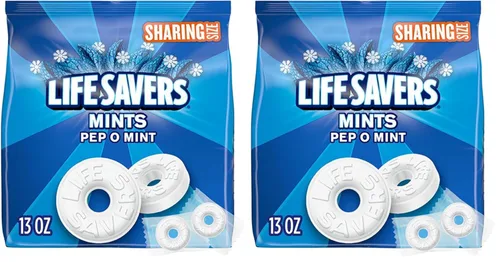 Vista 9 de Life Savers Pep-O-Mint caramelos duros de menta para el aliento, tamaño para compartir, bolsa de 13 onzas