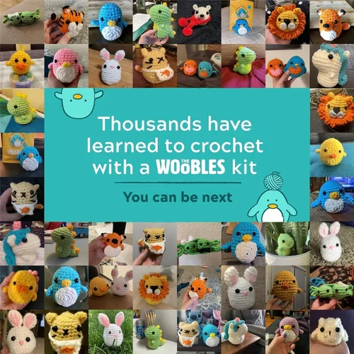 Vista 7 de The Woobles Kit de ganchillo para principiantes, kit de animales de punto y ganchillo fácil de artes y manualidades, como se ve en Shark Tank