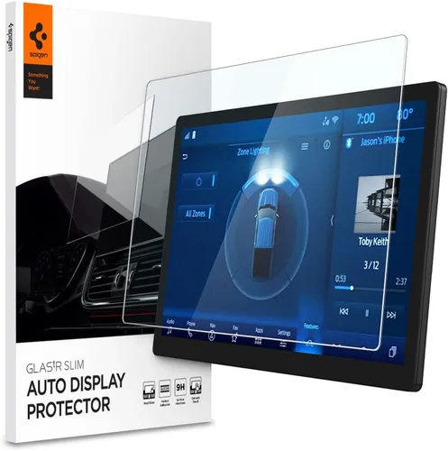 Spigen Protector de pantalla de vidrio templado [GlasTR Slim] diseñado para Ford F-150, Ford F-150 Lightning, Ford Expedition 12 pulgadas Dashboard