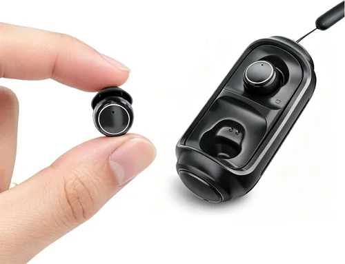 Auriculares ultra pequeños para dormir de lado, auriculares invisibles Bluetooth 6.0 con funda de juguete antiestrés, tiempo de reproducción de 30