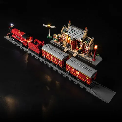 Vista 2 de VONADO Kit de luces LED compatible con Lego Hogwarts Express y Hogsmeade Station, iluminación decorativa de bricolaje para juego de tren de Harry