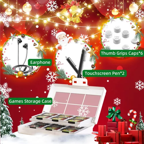 Vista 8 de Switch OLED Accessories Bundle 25 in 1 for Nintendo Switch OLED, Gift Kit with LED Display Cover, Carrying Case, Dockable Protective Case etc, Cool
