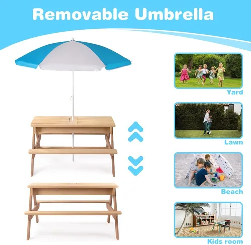 Vista 6 de Silla Adirondack plegable de madera maciza para patio al aire libre, jardín, terraza, salón, cómoda silla de césped de madera con reposabrazos Mesa
