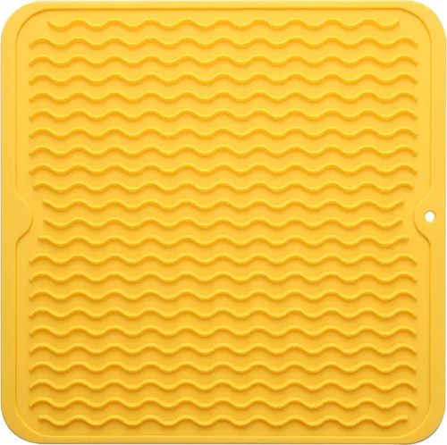 Vista 117 de MicoYang Tapete de silicona para secado de platos para múltiples usos, fácil de limpiar, ecológico, resistente al calor, tapete de silicona