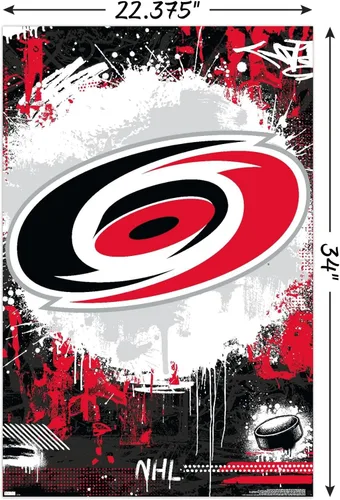 Vista 3 de Trends International NHL Carolina Hurricanes - Maximalist Logo 23 Wall Poster