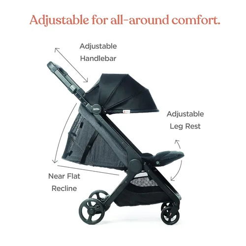 Vista 6 de Ergobaby Metro+ Cochecito de bebé compacto, Cochecito de paraguas ligero que se pliega para almacenamiento en el compartimento superior del avión