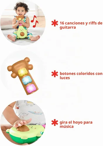 Vista 4 de Skip Hop - Set de juguete musical para bebé DJ con luces, canciones, efectos de sonido y texturas suaves, Farmstand Let The Beet Drop Set de DJ