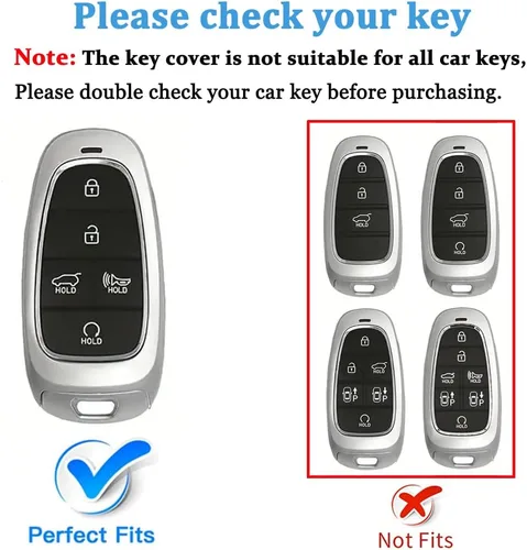 Vista 2 de MILD EAST Funda para llavero Hyundai para Hyundai Sonata Santa fe Tucson Smart 5 botones 2024 2023 2022 2021