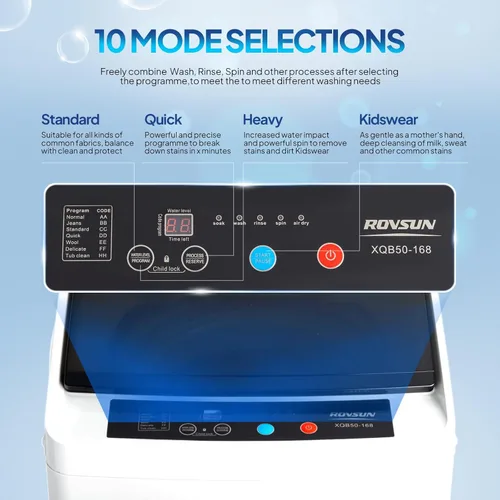 Vista 4 de Bonnlo - Lavadora completamente automática de 17.8 libras, lavadora portátil 2 en 1, lavadora de carga superior y secadora giratoria con bomba