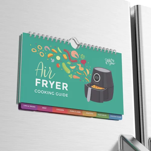 Vista 8 de Willa Flare Guía de referencia magnética para freidora de aire, guía de referencia para 80 alimentos, rotafolios y 6 calcomanías de vinilo Freír