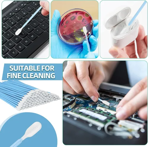 Vista 5 de Kit de hisopos de limpieza de espuma multiusos – Esponja de esponja sin pelusa para cámara, pistola, impresora de inyección de tinta, lente óptica