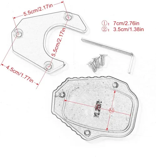 Vista 7 de COPART Motocicleta Kickstand Pad Extender Pie Lateral Soporte Soporte Placa de Soporte para Honda CRF250 Rally CRF250L 2017 2018 2019 Titanio
