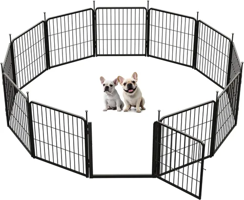 Vista 20 de SunsGrove Corralito para perros para exteriores, resistente de 24 pulgadas, 2 paneles, corralito de juego para cachorros, para interiores, valla