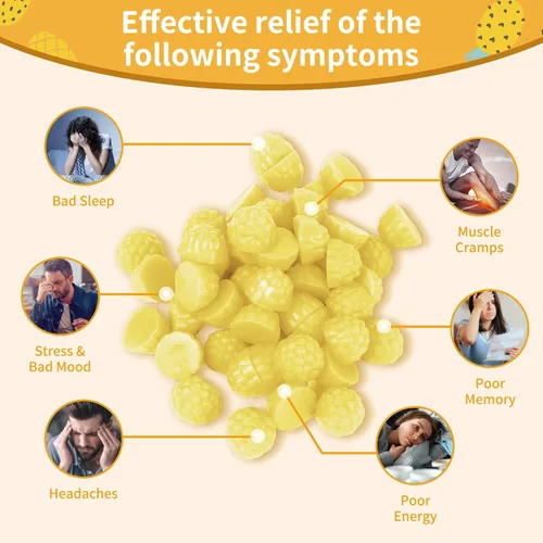 Vista 3 de Gomitas de glicinato de magnesio 1000mg - Suplemento de magnesio y potasio sin azúcar con vitamina D, B6, CoQ10 para el estado de ánimo tranquilo