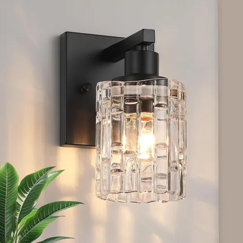 Vista 13 de Lámpara de Tocador de Baño de 1 Luz en Oro Cepillado Sobre Espejo, Iluminación Moderna de Tocador con Pantalla de Cristal, Accesorios de Iluminación