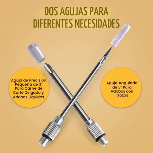 Vista 5 de Jeringa para Pavo, Jeringa de Acero Inoxidable para Cocinar con Inyectores de Marinada, Jeringa, Brocha para Untar, Cepillo de Limpieza Grueso