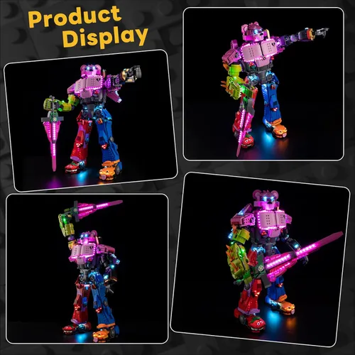 Vista 5 de Kyglaring Kit de luz LED compatible con bloques de construcción Lego Mecha Team Leader 77078, control táctil mejorado y atenuación, accesorios