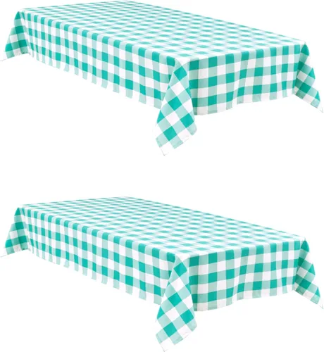 Vista 53 de Hiasan - Mantel impermeable a cuadros para comedor y día de campo Rojo y negro