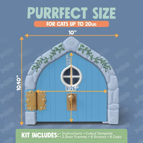 Vista 6 de Fairy Puerta interior para mascotas – Puerta grande para gatos de hasta 20 libras, duradera y versátil puerta interior para gatitos para núcleo