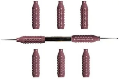 Vista 7 de Mangos de silicona para instrumentos dentales con código de color para mango #2 y #4, autoclavable en caliente hasta 375 ° F, suministro dental