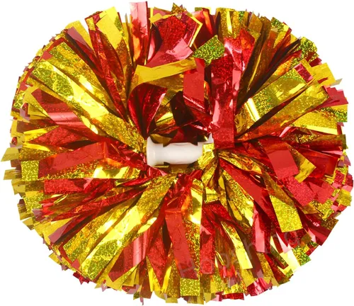 Vista 13 de Hooshing - Paquete de 2 pompones de animadora con mango tipo bastón, pompones para espíritu de equipo, deportes, bailes, animación, para niños Negro