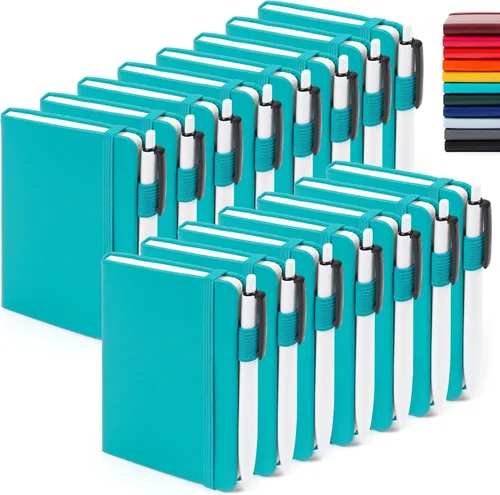 Vista 22 de Feela - Paquete de 15 cuadernos pequeños de bolsillo a granel, mini cuadernos de notas memo de tapa dura con líneas universitarias y soporte