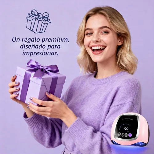 Vista 9 de Gugusure Lámpara de uñas LED UV, secador de uñas mejorado de 180 W para esmalte de gel con pantalla LCD, sensor automático y 4 ajustes
