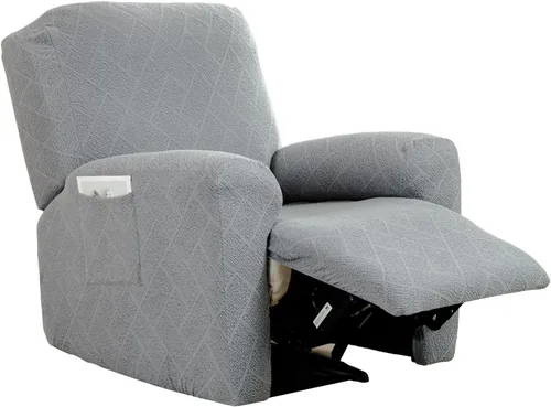 Vista 20 de CRFATOP Funda elástica para sillón reclinable, 4 piezas, fundas impresas para silla reclinable de 1 asiento, colección Fallon, protector de muebles