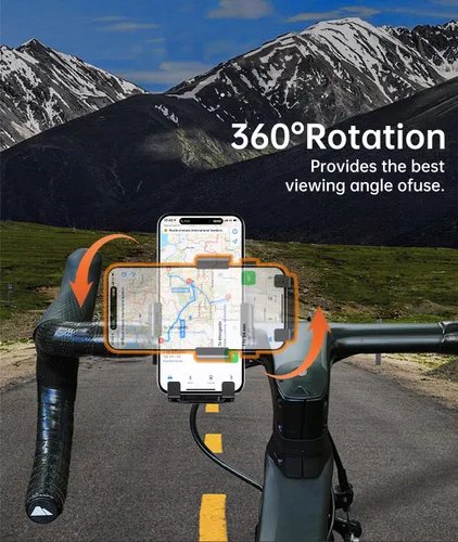 Vista 10 de Soporte de teléfono para bicicleta, soporte seguro para manillar para bicicleta y motocicleta, adecuado para iPhone y teléfonos inteligentes de 4.5