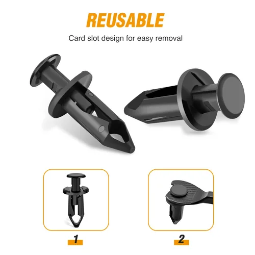 Vista 8 de GOOACC 100 clips de guardabarros para el cuerpo, remaches para el motor, debajo de la cubierta, clips de protección contra salpicaduras para Honda