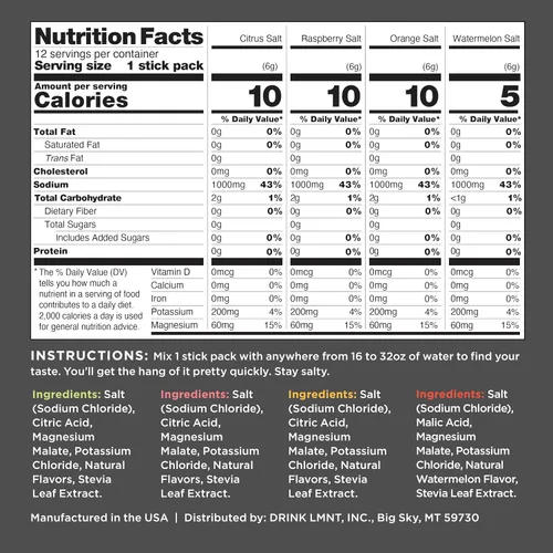 Vista 2 de LMNT Zero Sugar Electrolytes - Paquete variado Mezcla de bebidas 12