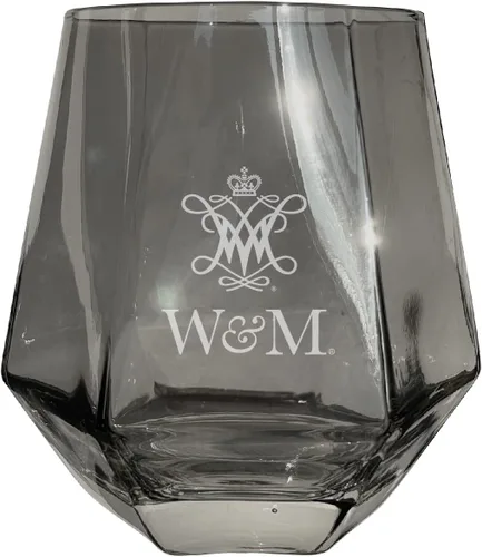 Vista 6 de William and Mary - Copa de vino grabada con corte de diamante, sin tallo, de 10 onzas, producto universitario con licencia