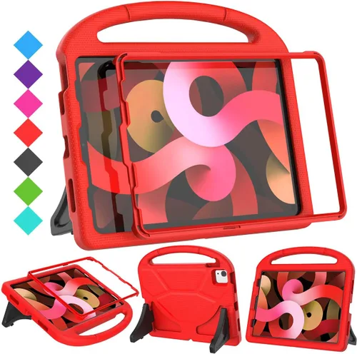 Vista 11 de SUPLIK Funda infantil para iPad Air de 5ª/4ª generación (10.9 pulgadas, 2022/2020), construida con protector de pantalla, iPad Air 5, funda a prueba