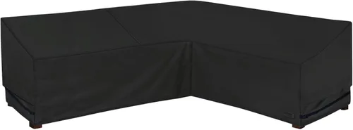 Vista 14 de NettyPro Funda impermeable para sofá modular de patio 600D de alta resistencia, para muebles de patio en forma de L, juego de salón, 83 x 104 Negro