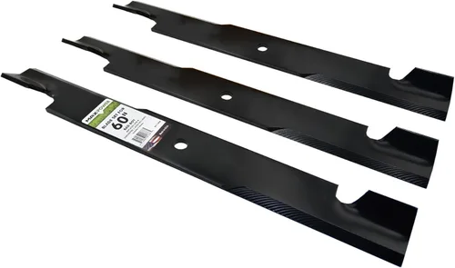 Vista 7 de Maxpower 561136B Juego de cuchillas de 3 elevaciones altas para muchos cortacéspedes Exmark de 60 pulgadas. Reemplaza OEM # 633483, Bad Boy