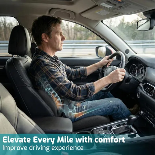 Vista 5 de Cojín de asiento, cojín para silla de oficina con soporte lumbar, cojín ergonómico para sentarse prolongadamente, cojines de apoyo de respaldo