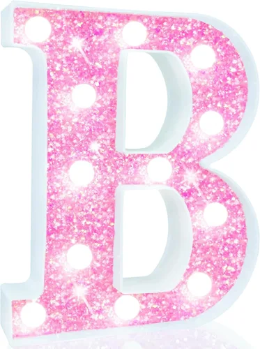 Vista 73 de Pooqla Luces de números de marquesina, números de luz rosa para niñas de 10.º cumpleaños, funciona con pilas, luz nocturna de número con purpurina