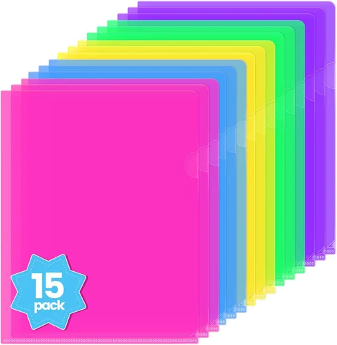 Vista 8 de Sooez Paquete de 25 bolsillos transparentes para carpetas de documentos para proyectos, carpetas de archivos de plástico tamaño carta, fundas