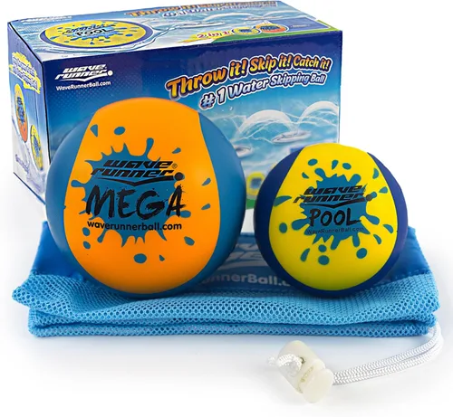 Vista 7 de Wave Runner Paquete de agua de espuma suave, paquete de dúo de velocidad, bolas de agarre para rebotar agua, gran juguete de verano, playa, piscina