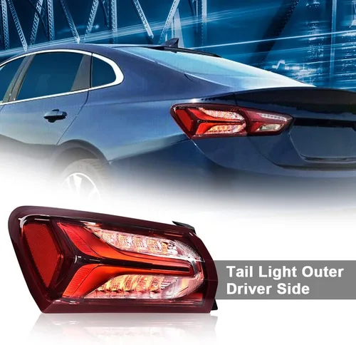 Vista 7 de G-PLUS Lámpara de luz trasera LED compatible con Chevy Malibu 2019 2020 2021 2022 Lámparas traseras para conductor, lente roja transparente