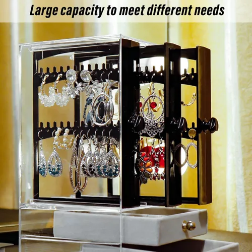 Vista 2 de Betued Acrylic Earring Holder, Drawer Type Ear Studs Storage Box, Drawer is designed to keep away from dust and winding durable and easy to clean