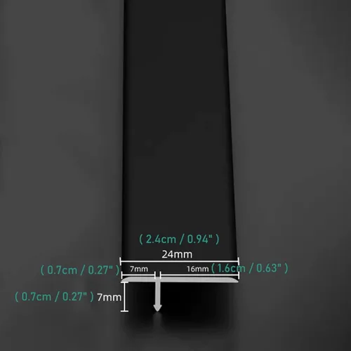 Vista 2 de Tira de transición de piso de umbral de metal modelo T, tira de cobertura espaciadora de costuras para suelos