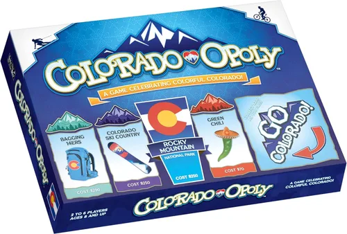 Late for The Sky Colorado-Opoly Juego de mesa – Colorado Travel Family Game Night, estrategia comercial de propiedades, hecho en Estados Unidos, 2-6