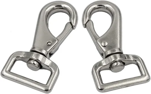 DGOL Metal Heavy Duty Gatillo Giratorio Ojo Snap Clips Cierre de cincha Cinturón Ganchos de resorte para mascotas, plateado