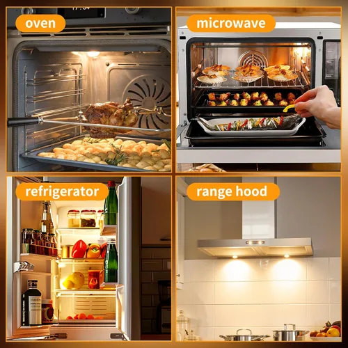 Vista 6 de Paquete de 6 bombillas para microondas de 40 W, 120 V, T8, bombilla de repuesto E17 de base estándar, bombillas debajo del capó para horno, estufa